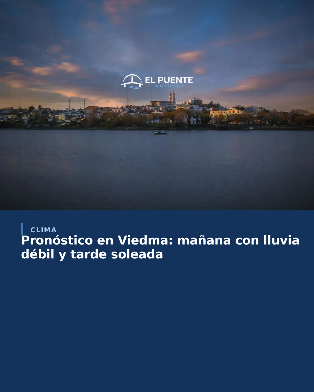 Pronóstico en Viedma: mañana con lluvia débil y tarde soleada