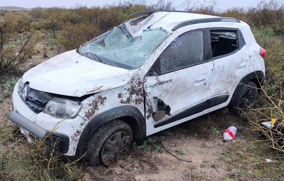 Volcó en la Ruta 250 al esquivar un animal cerca de General Conesa