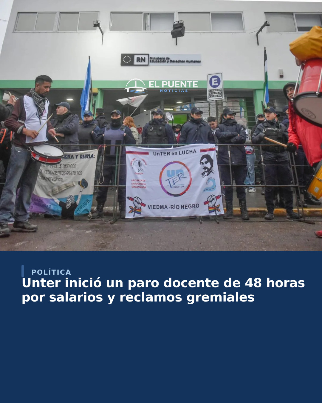 Unter inició un paro docente de 48 horas por salarios y reclamos gremiales