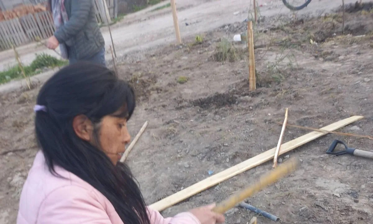 Vecinos del barrio 30 de Marzo de Viedma parquizan un espacio común